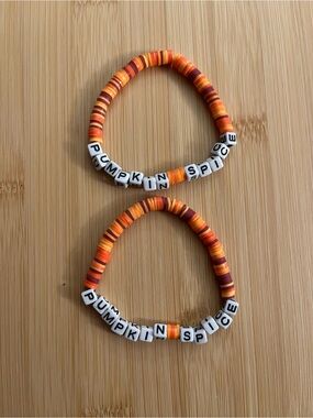 Pumpkin Spice Orange Beaded Bracelets